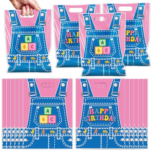Aposwow Rachell Teacher Party Favors Bags - 50 Pcs Rachel Girls Rainbow ABC Bus Goodie Candy Treat Bags Cartoon English Teacher Party Supplies for Cartoon Fans Birthday Baby Shower Classroom Decor