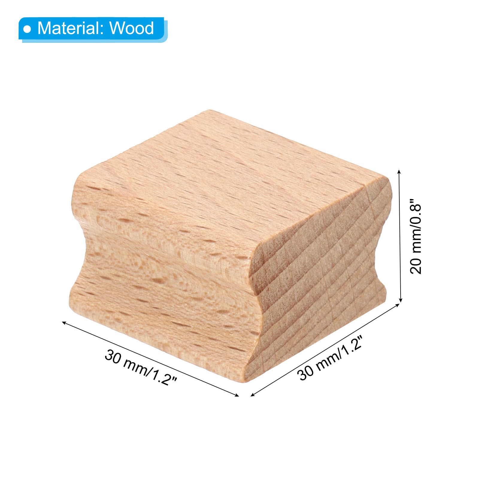 PATIKIL 30x30mm Blank Wood Rubber Stamp Mounts - Image 2