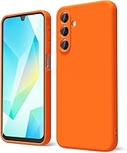 oakxco for Samsung Galaxy A16 5G Case Silicone, Thin Slim Grip Soft Rubber Gel Protective Phone Case for Women, Matte Plain Bright Color Aesthetic Cute Girly Case with Camera Cover, Neon Orange