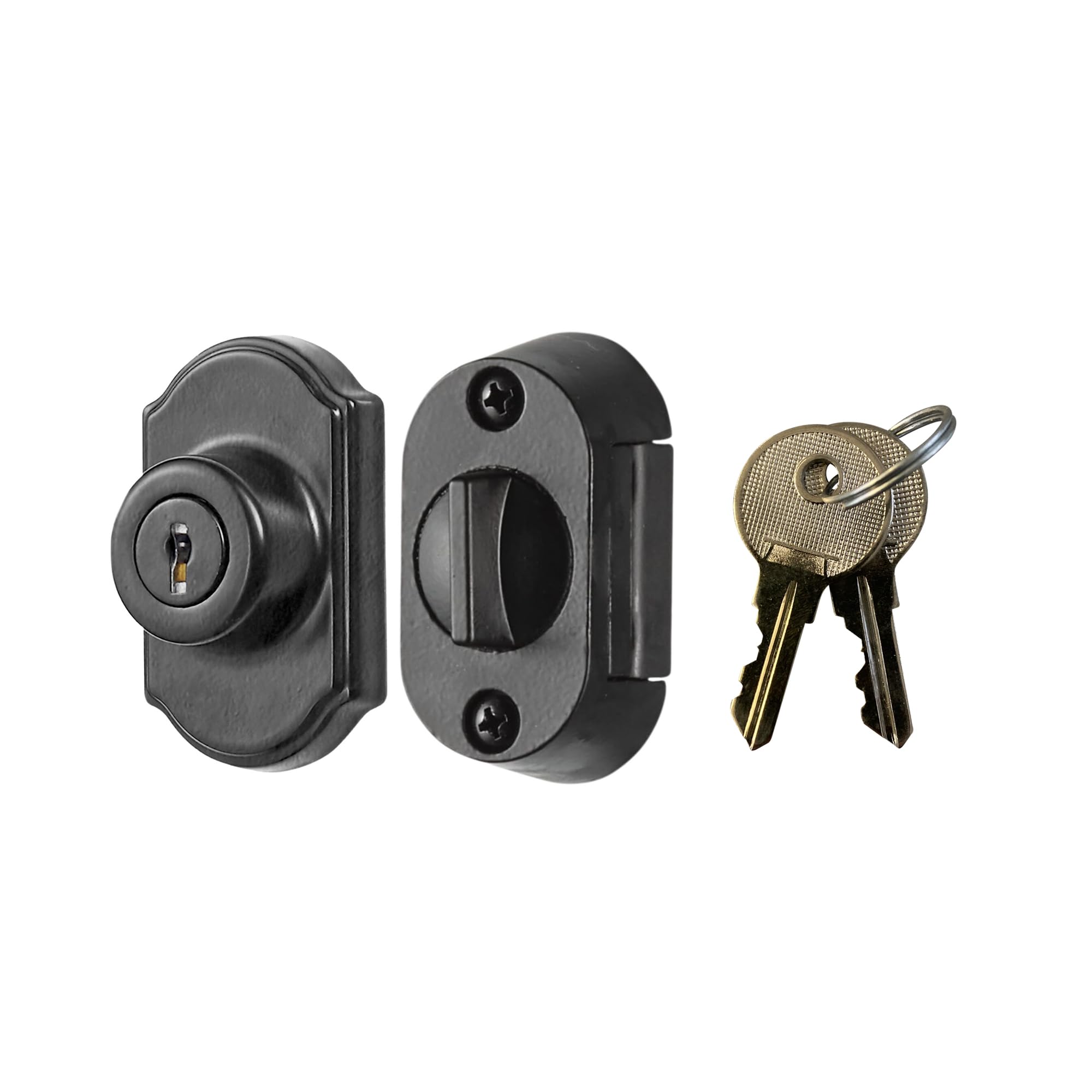 Ideal Security Model 703 Keyed Deadbolt for Storm and Screen Doors, Matte Black