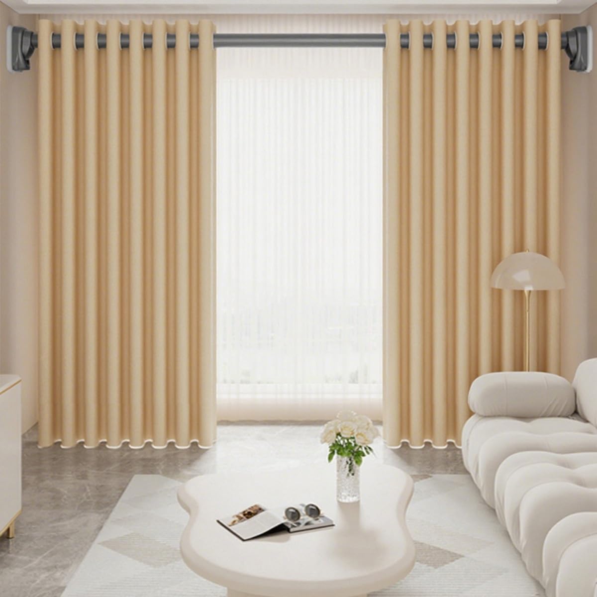Tringle Rideau Extensible 40 À 500 Cm, Tringle A Rideaux Sans Percage, Tringle Rideau Sans Percage Extensible, Tringle De Douche Sans Perçage(Blanc,410-500cm)