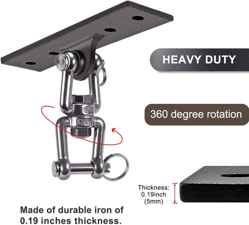 Dolibest Heavy Bag Hanger,Wall Ceiling Mount Hook 360° Rotation Wood Beam Holder Body Weight Strength Training Systems, Aerial Yoga Swing & Hammock, Resistance Band for Wooden Sets(600 LB Capacity) : Sports & Outdoors