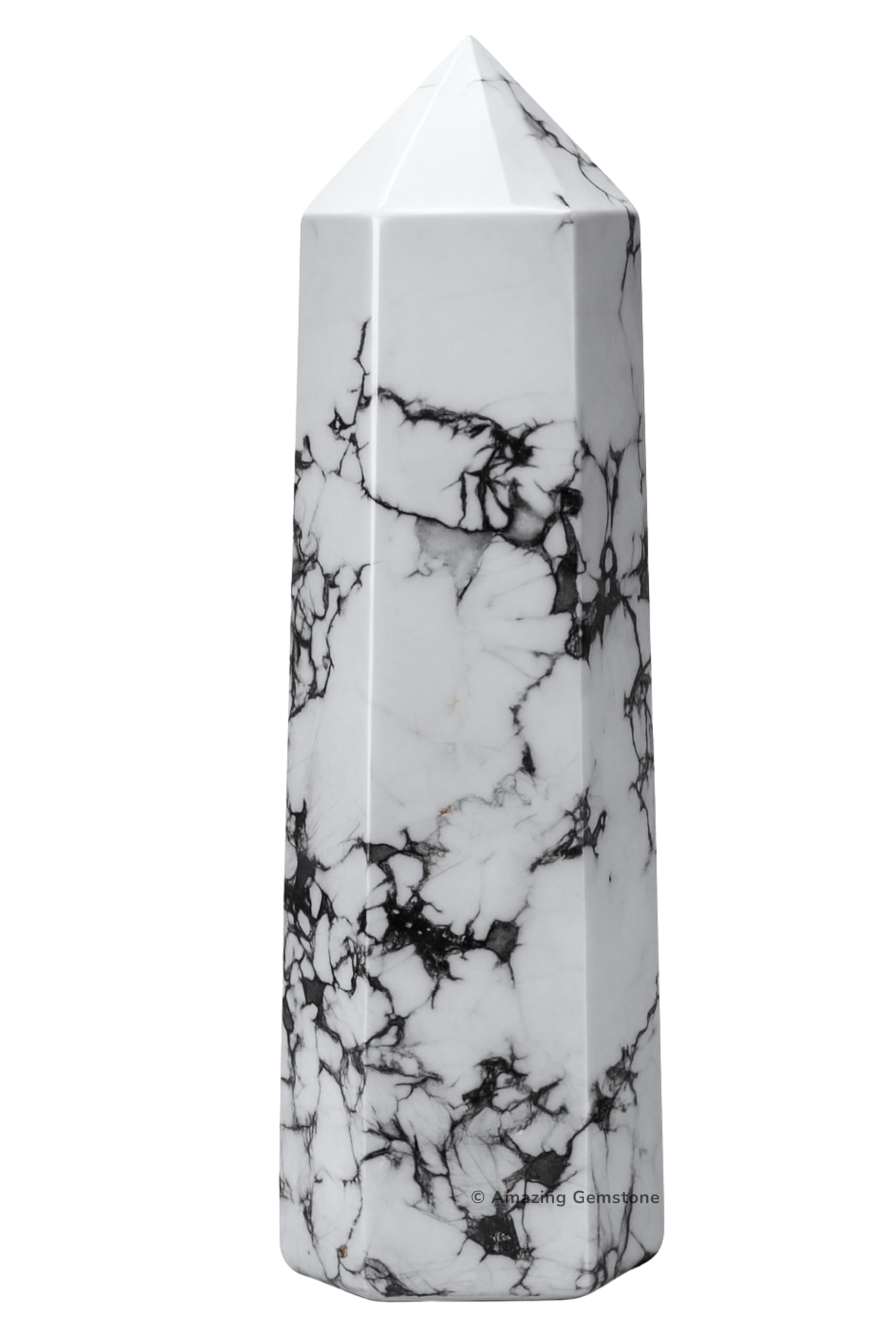 Amazing Gemstone Large Howlite Crystal Towers ~ Natural Healing Crystal Point Obelisk for Reiki Healing and Crystal Grid (5.5 to 6 INCH)