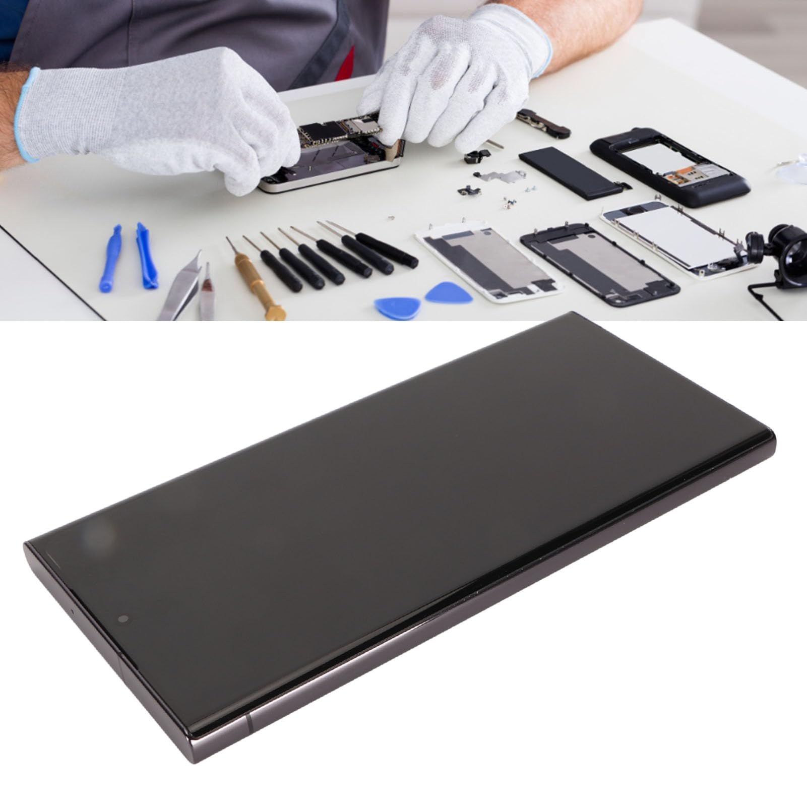 AMONIDA Gruppo di Ricambio per Digitalizzatore Touch Screen con Cornice per Versione USA S918U - Perfetto per Riparare Display Rotti e Problemi di Tocco