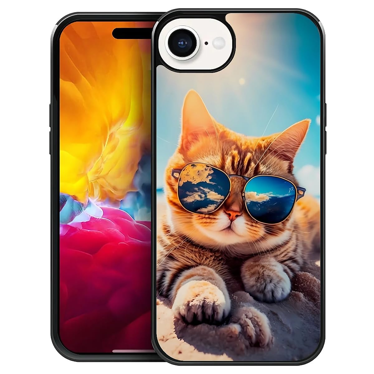 ZHEGAILIAN Compatible with iPhone 16e Case,Pattern Design Hard PC Back Cover Non-Slip Shock Absorption Soft TPU Protective Case for iPhone 16e