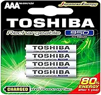 Pilha Recarregável AAA 1,2V 950mAh TNH3GAE TOSHIBA (Cartela com 4 unid.)