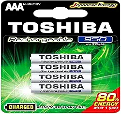 Pilha Recarregável AAA 1,2V 950mAh TNH3GAE TOSHIBA (Cartela com 4 unid.)