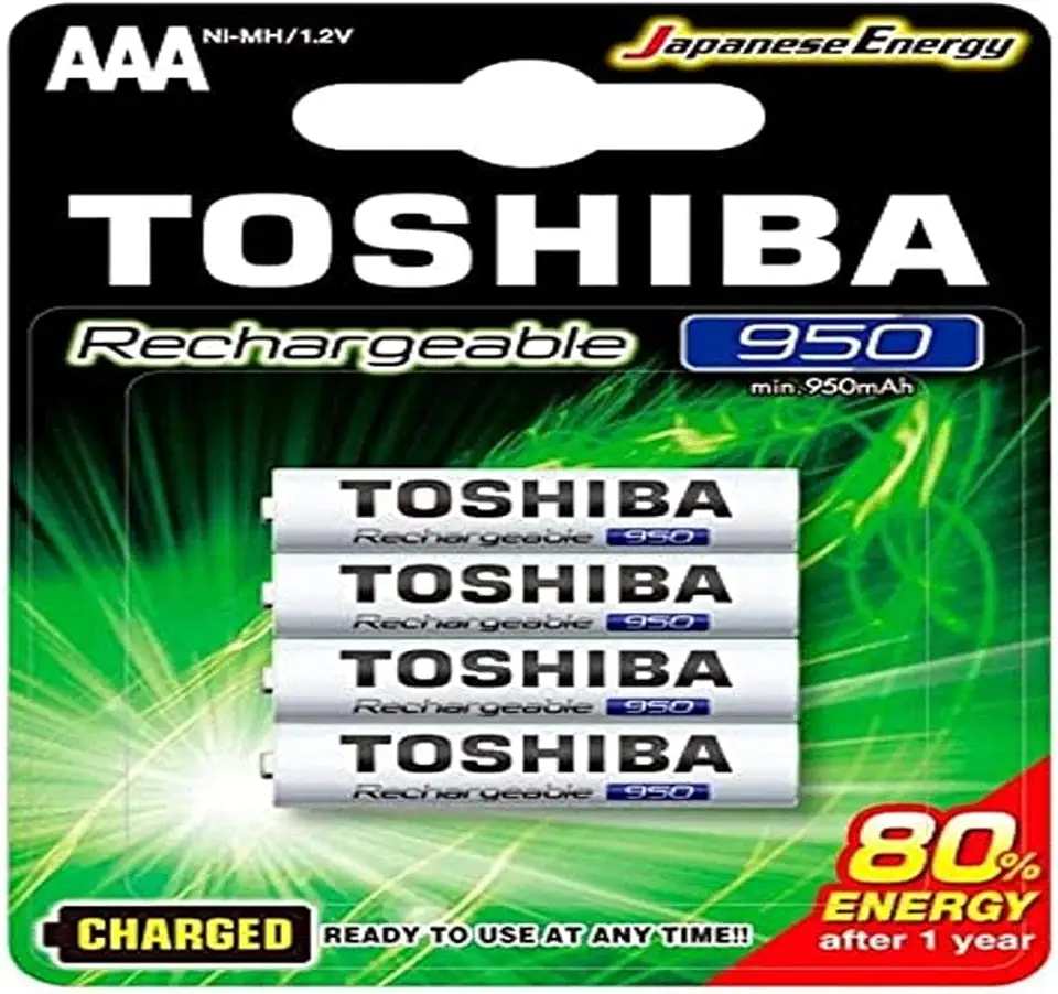 Pilha Recarregável AAA 1,2V 950mAh TNH3GAE TOSHIBA (Cartela com 4 unid.)