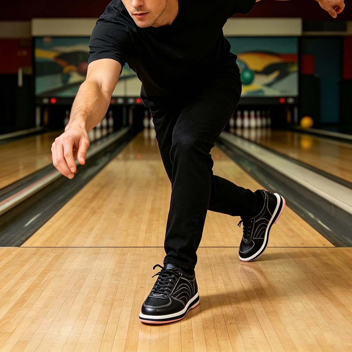 Scarpe da Bowling Uomo, Scarpe da Bocce in Pelle Lightweight Traspirante per i Principianti e Giocatori amatoriali
