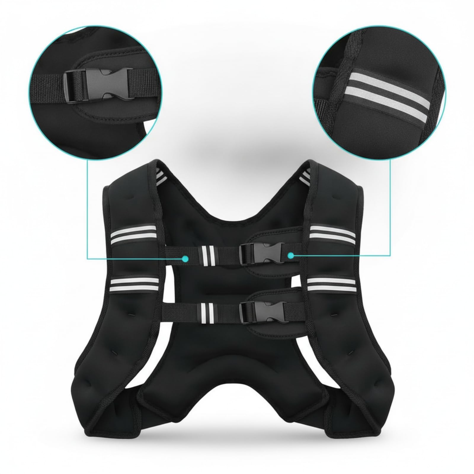 LOVIVER Gilet Zavorrato da Allenamento Fitness Pesato Regolabile in Neoprene con Schiena Aperta Traspirante per Massima Ventilazione Adatto per Corsa Escursionismo Palestra