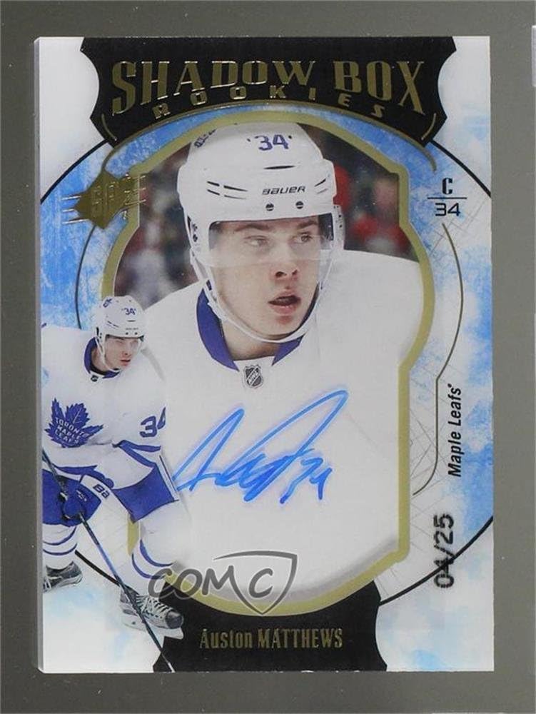 Auston Matthews #4/25 (Hockey Card) 2016-17 SPx - [Base] - Blue Autographs [Autographed] #75