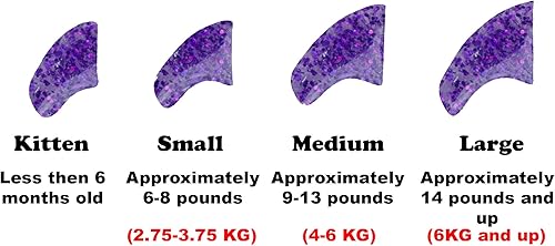 Miniatura 3 de 60 tapas de uñas suaves con adhesivo para garras de gato, amatista purpurina XS