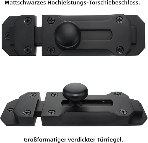 Miniatura 4 de Cerradura de puerta con cerrojo deslizante para puerta de granero, puerta de puerta, doble, frontal, cobertizo (5.5 pulgadas)