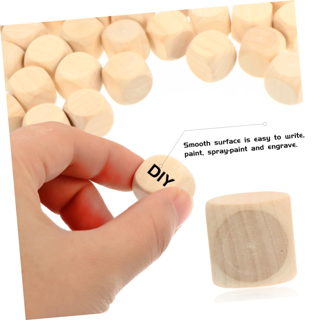 Dados de Madera en Blanco de 18mm, Cubos de Seis Caras | 500 Piezas Beige, Superficie Lisa para Pintar, Manualidades y Adornos de Boda