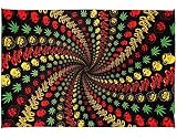 Sunshine Joy 3D Cheech & Chong Rasta Spiral Tapestry Tablecloth Wall Art Beach Sheet Huge 60x90 Inch