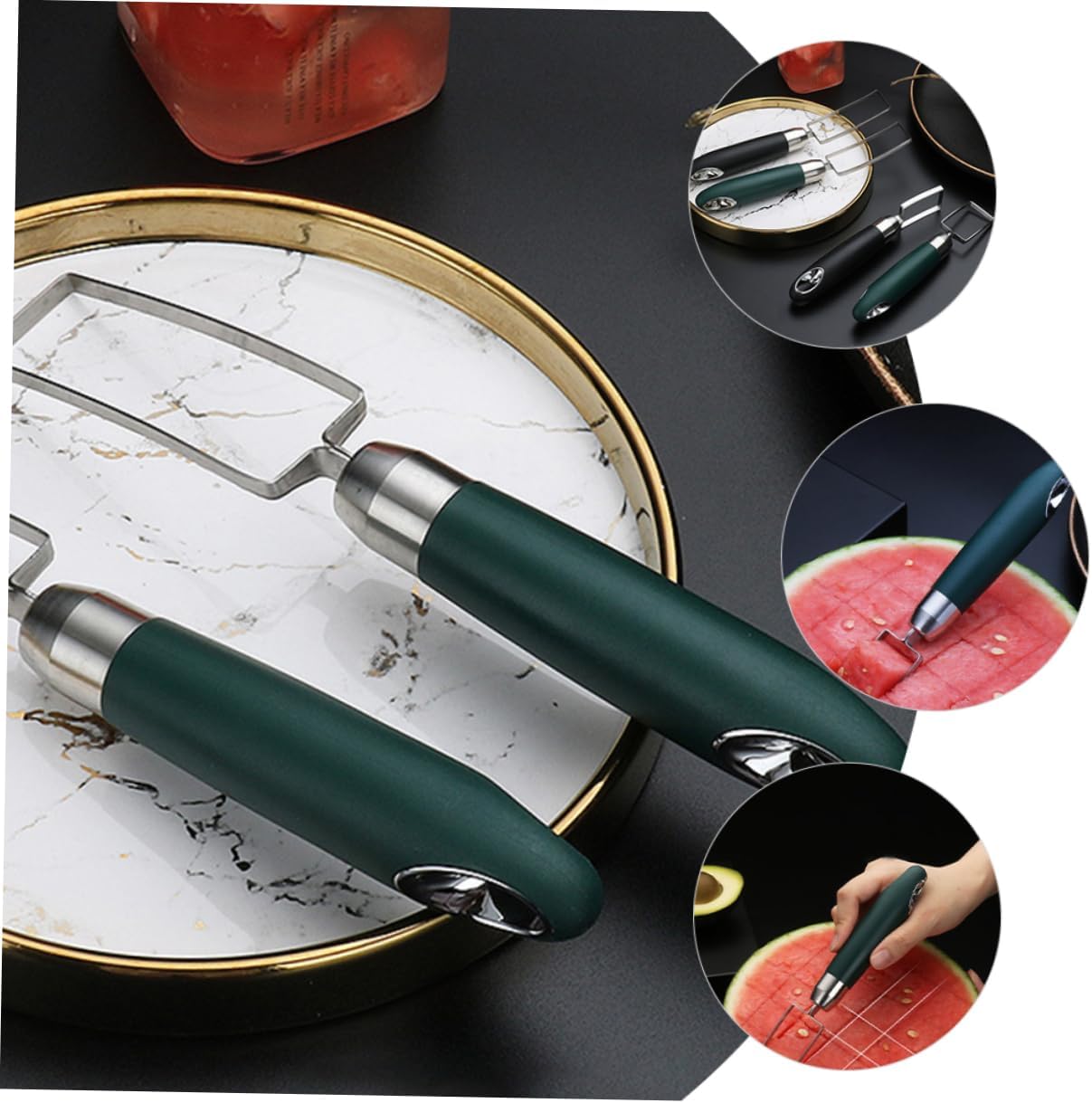 COLLBATH Watermelon Slicer Tool Melon Cutter for Home Fruit Cutting Tool Stainless Steel Handle Easy Efficient Cutting