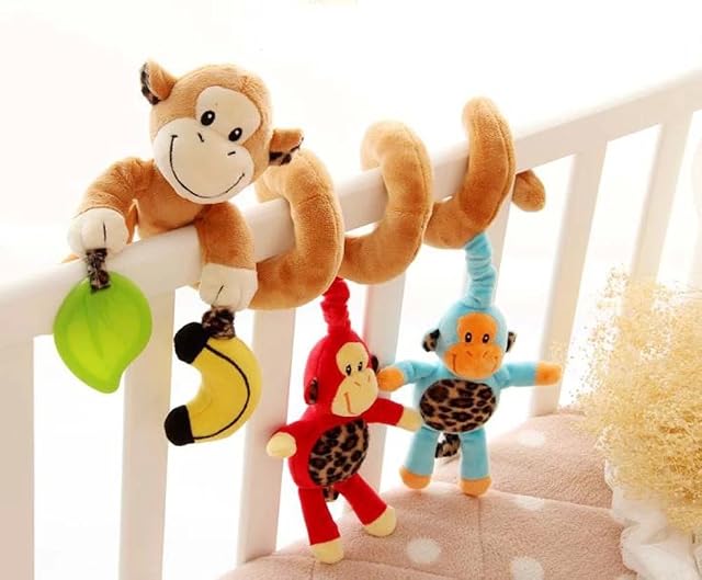 Singring Infant Baby Activity Spiral Bed & Stroller Toy (Monkey)