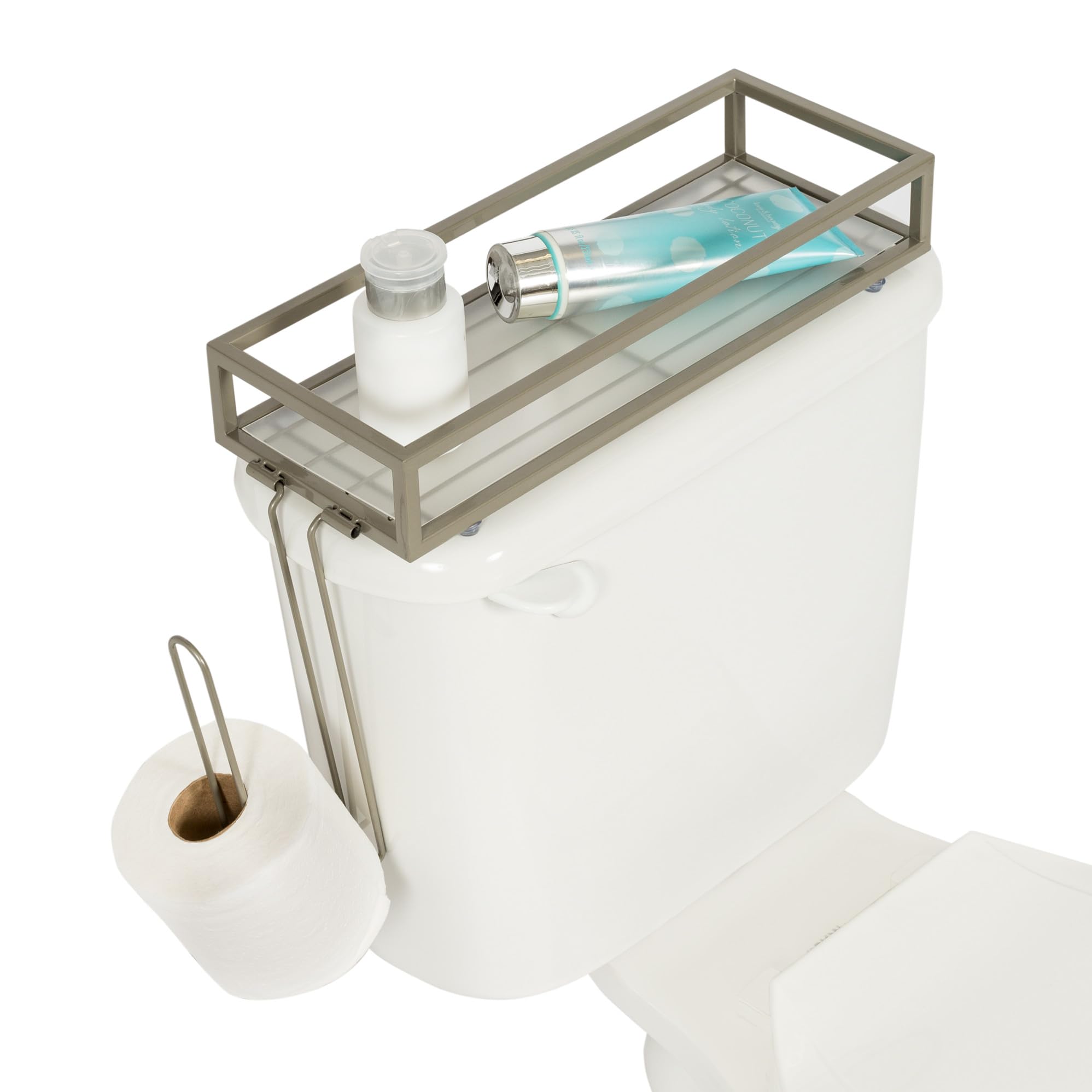 Honey can do Toilettenpapier und Ablagefach, Stahl, Satin/Nickelfarben, 15 lbs