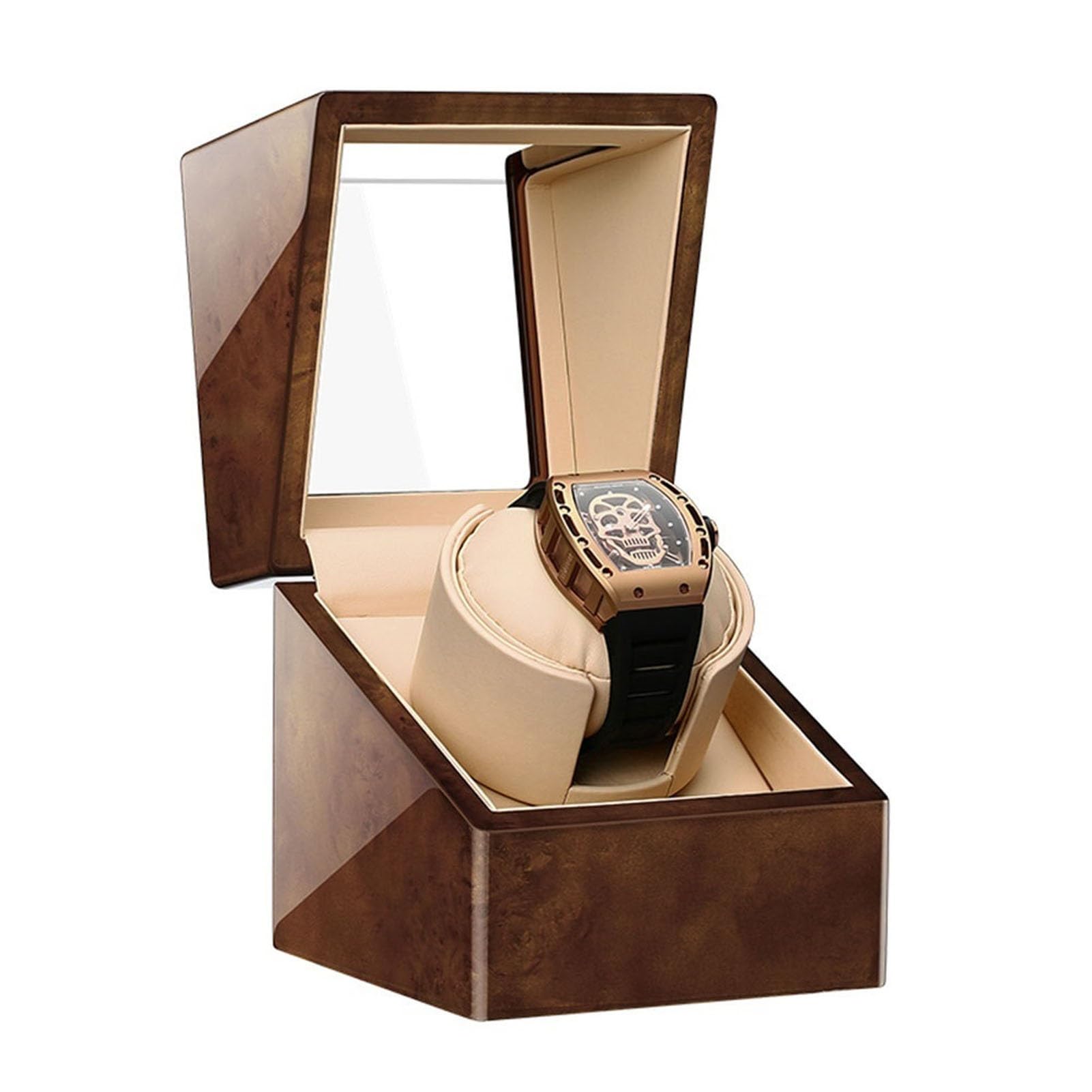 MYUYEE Automatic Single Watch Winder For Luxury Watches Watch Winder Box With Quiet Motor Leather Exterior And Soft Flexible Watch Pillows Of Velvet (C)