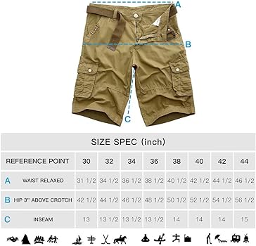 AKsit Mens Wyoming Cargo Short Classic-Fit Outdoor Cargo Short