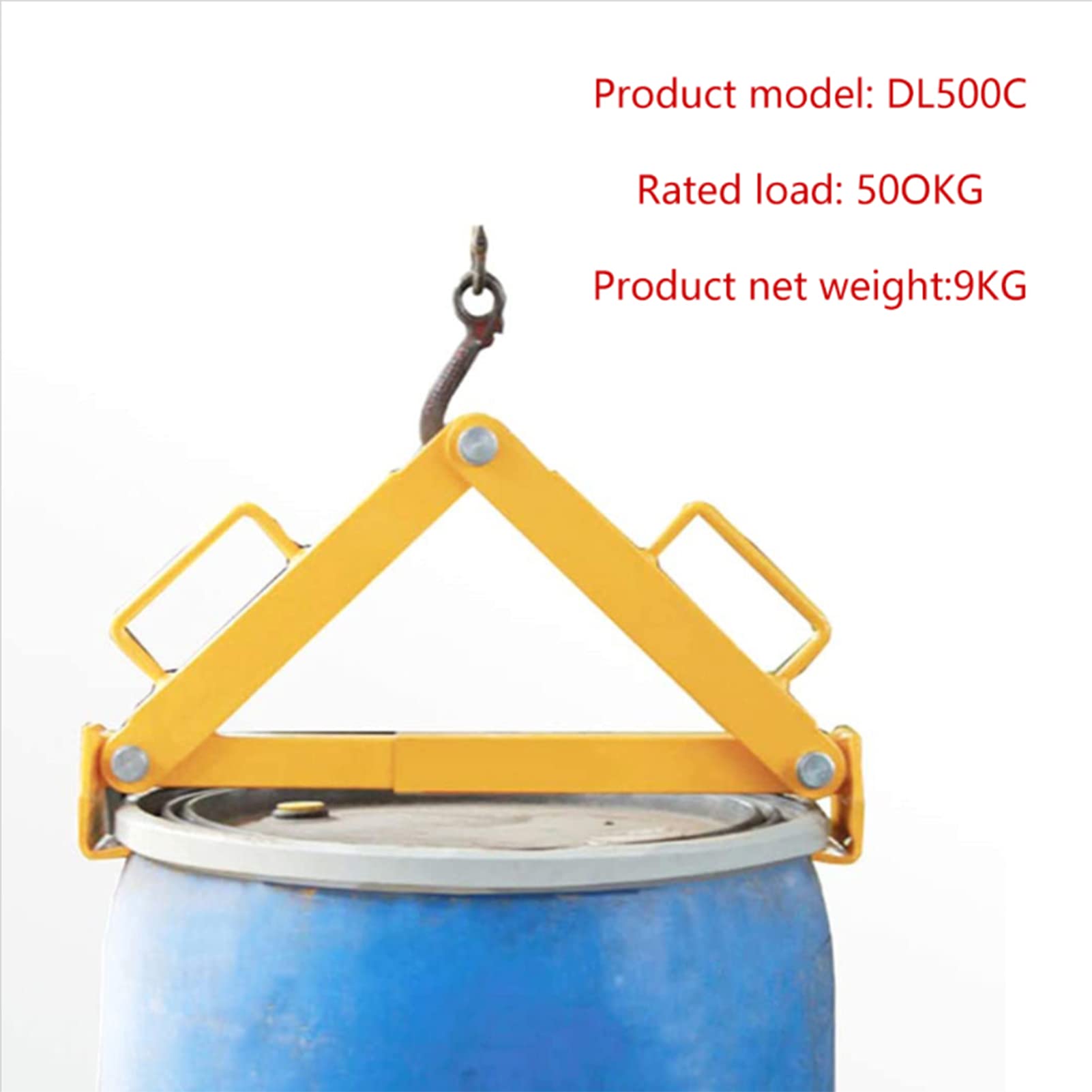 Vertikale Fassklemme, Fasslift, Fassheber, Blechklemme, Fasslift for 1000 lb 30–55 Gallonen Fässer, Ölfass-Hebeklemmen, Hakenspreizer(7)