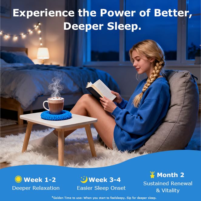 Mushroom Hot Cocoa, Melatonin-Free Natural Relaxation Drink Mix | 14 Mushroom Extracts, Magnesium, Ashwagandha, GABA & 51 Superfoods | Calm & Sleep Support | Keto & Vegan, Cocoa Powder | 30 Servings - Image 7