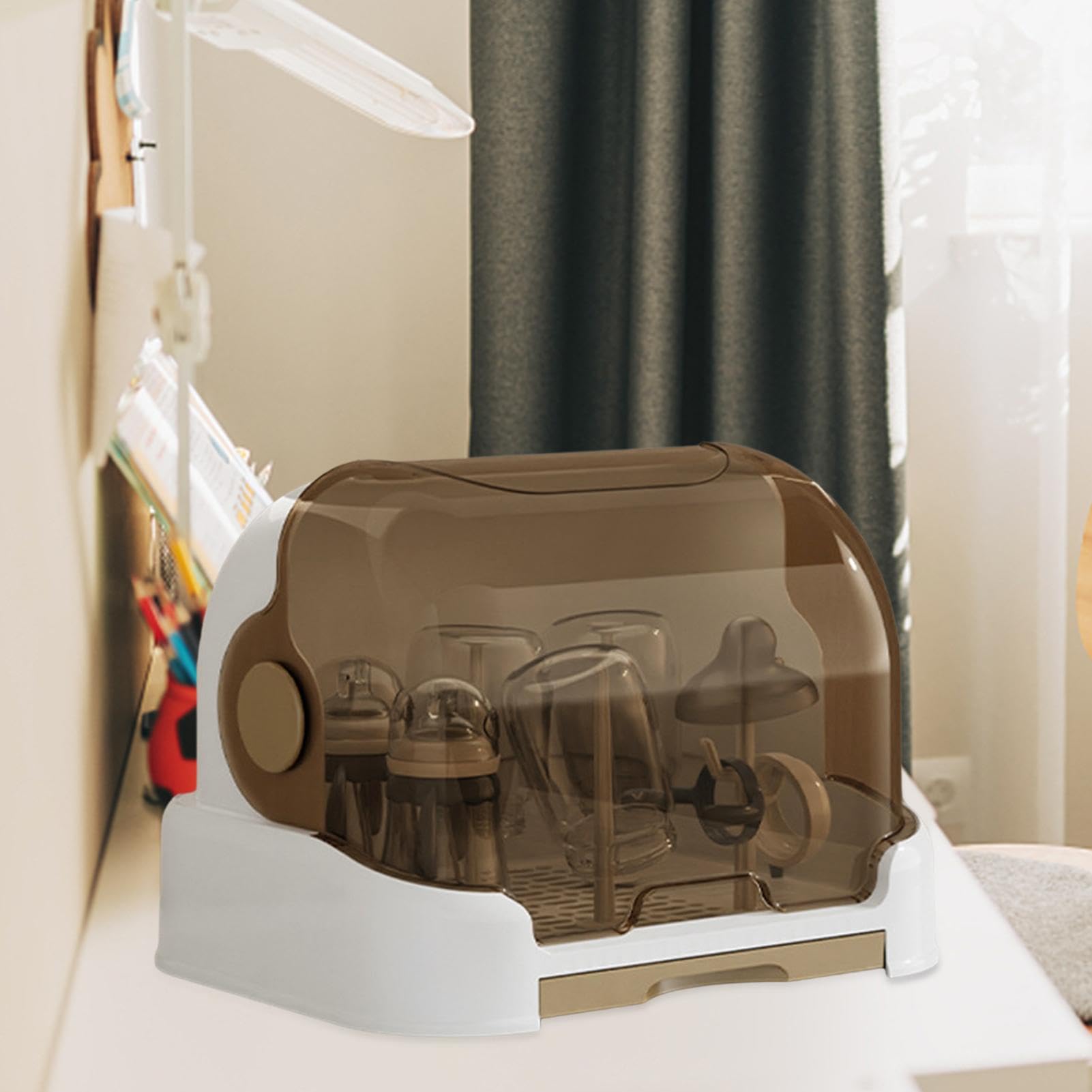 Abtropfgestell für Babyflaschen, mehrfarbig, staubdichte Flaschenaufbewahrung, Drainage-Stützgestell, Still-Babyflasche, Kleinkindflaschen, Aufbewahrungsbox mit gutem Dichtungsschutz für