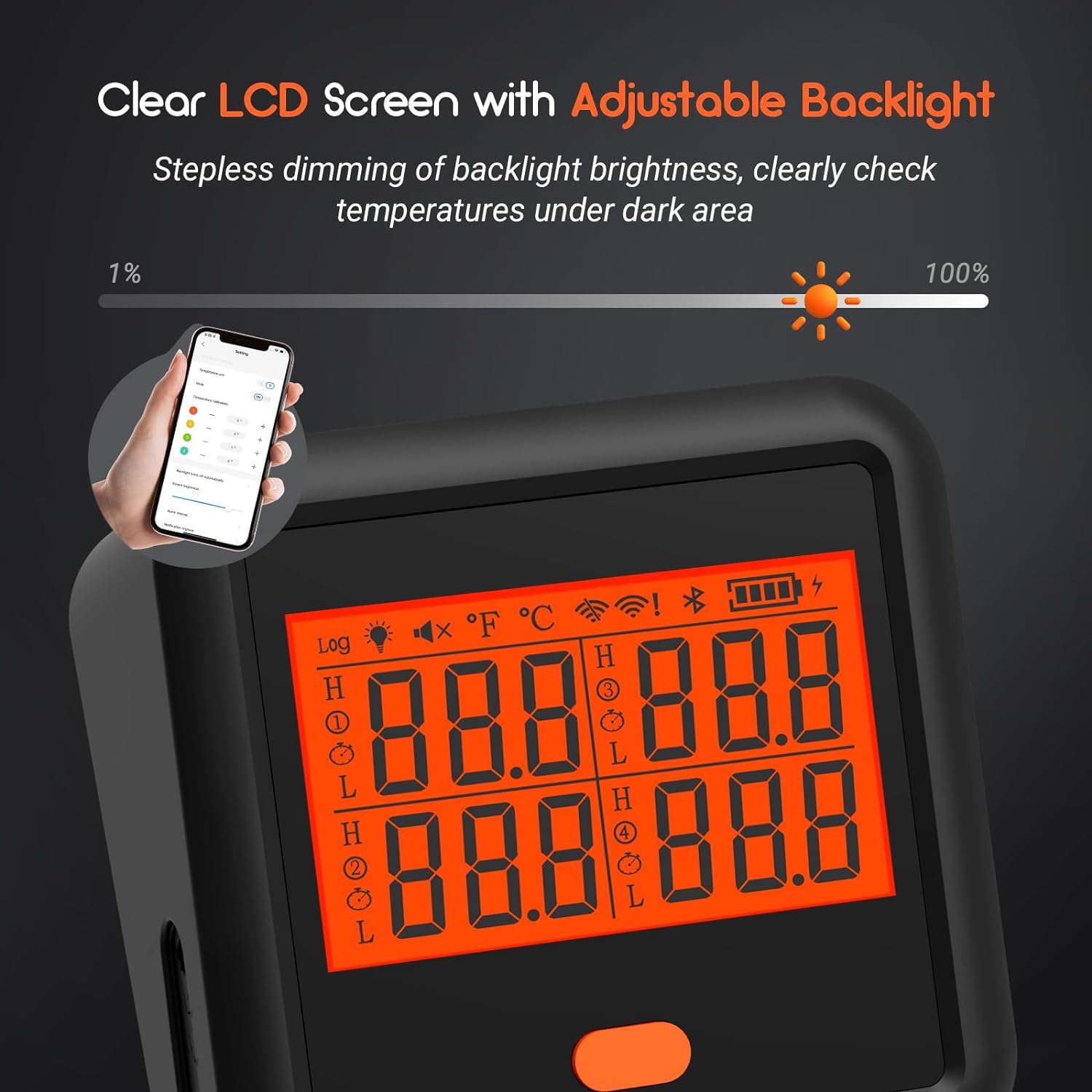 INKBIRD Thermometre Cuisine IDT-34C, Thermometre Barbecue 5.1 Met 4 sondes Bluetooth,Sonde Temperature Sans Fil avec Alarme de Température pour Fumoir Four Barbecue Grill Thermomètre