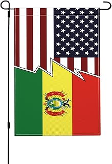 Torn Style Us And Bolivian Flags Garden Flags for Outside 12x18 Inch Double Sided Burlap Small Decor Garden Flag Home Yard Welcome Banner