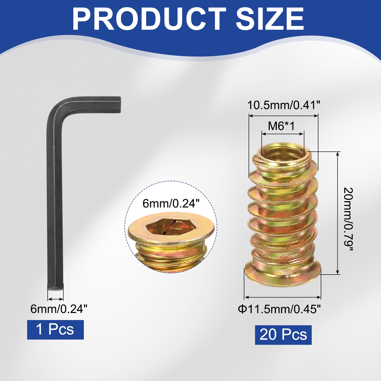 PATIKIL 20 Pcs Threaded Inserts Nuts - Image 2