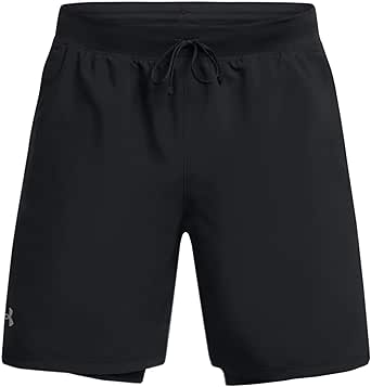 Under Armour Launch Run Short 2 en 1 7,8 Cm Homme Shorts, Castlerock, XXL