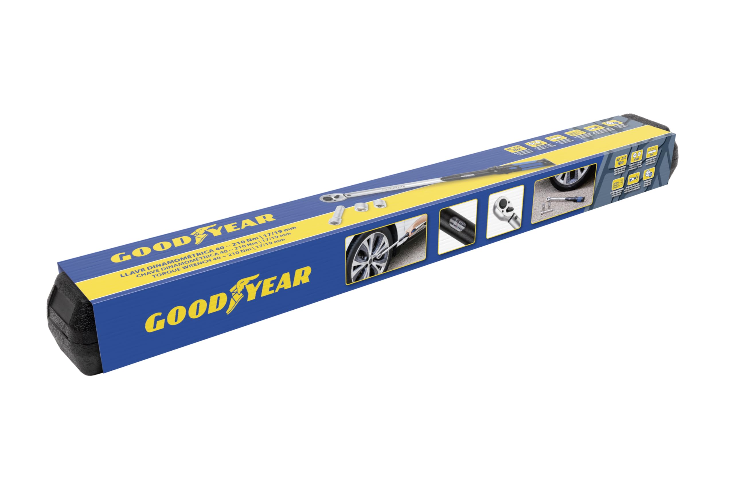 Goodyear Chiave dinamometrica 40~120 NM con adattatori da 17 mm / 19 mm. Chiave ad Alta precisione Ultra Resistente. Massima affidabilità Garantita.