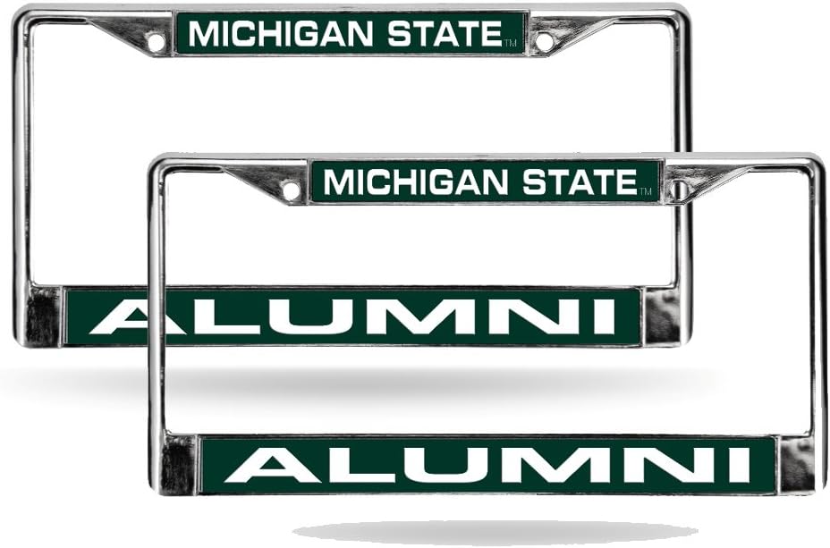 Michigan State Spartans Alumni Chrome Metal Laser Cut License Plate Frame - Set of 2 Frames