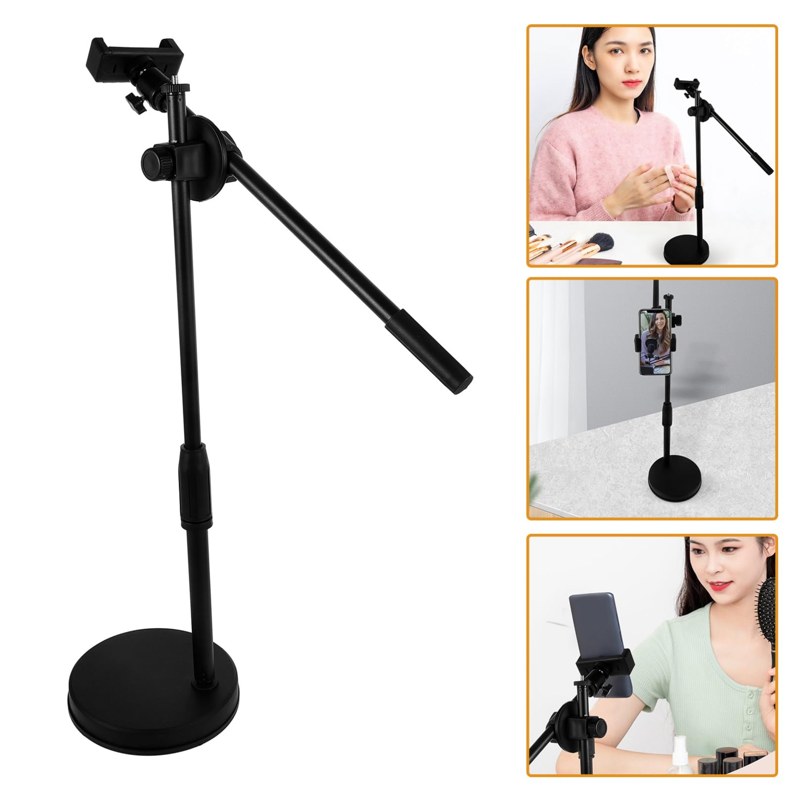 SHINEOFI 360grado Supporto Per Telefono Da Tavolo in Abs e Metallo in Angolazione Per Cucina Trucco Artigianato e Registrazione Video