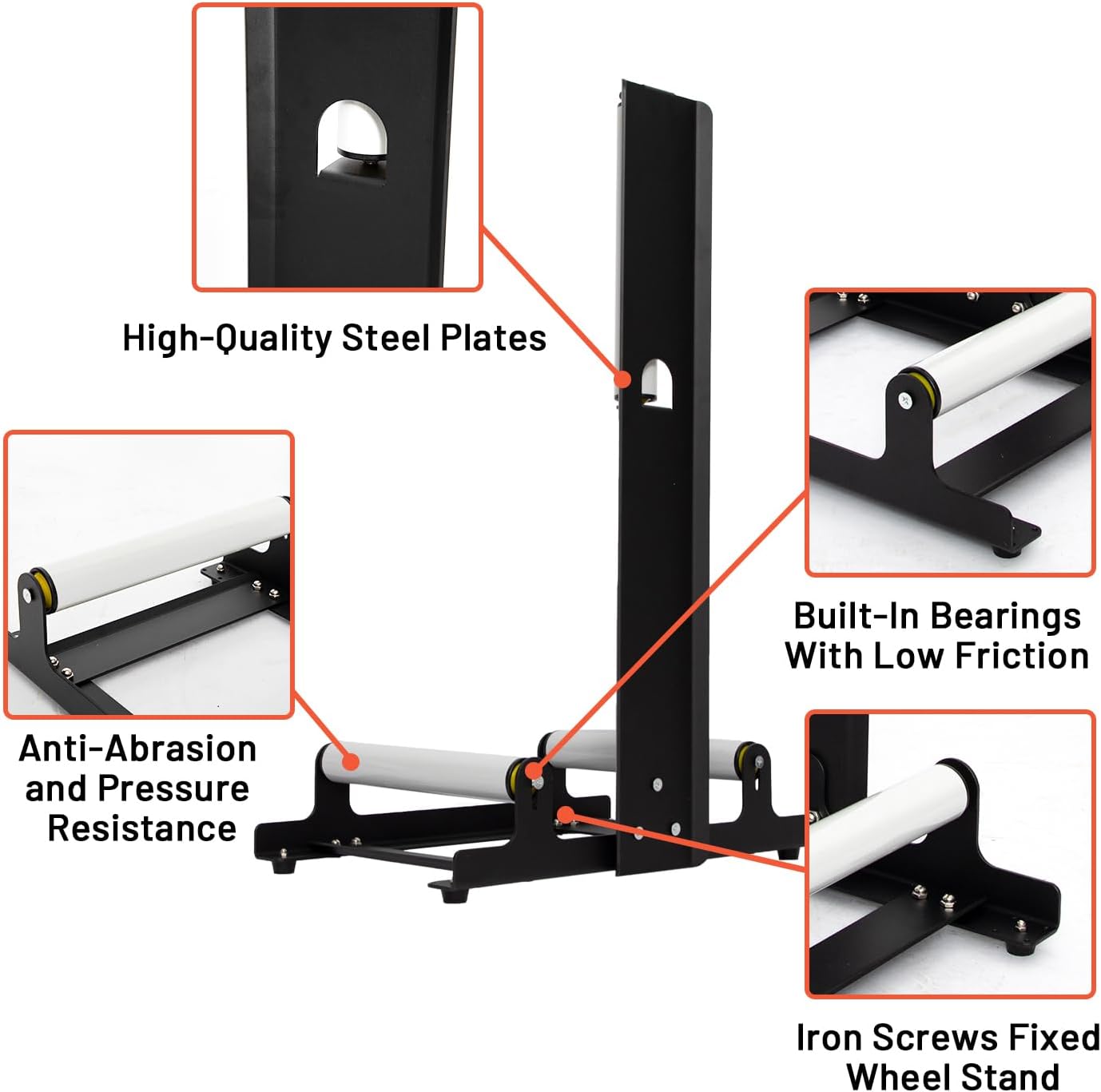 Rolling Wheel Detailing Stand, Wheel & Tire Car Detailing Roller for Wheel Cleaning, Heavy Duty Wheel Cleaning Stand Rim Tire Shine Applications and Detailing Tasks