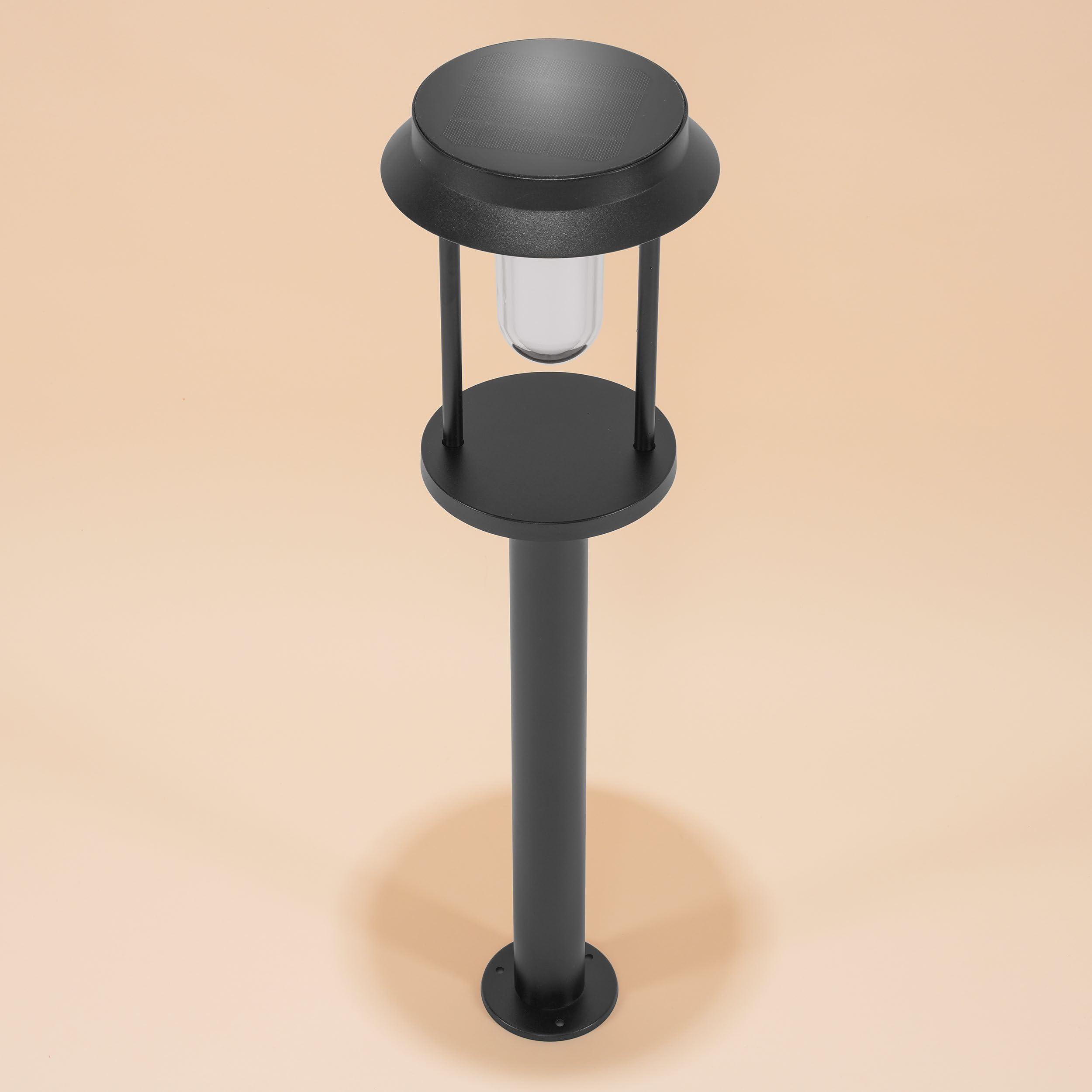 Esotec Solar-Standleuchte für außen SVENJA 73 | Edelstahl-Gehäuse | LiFePO4 Akku | USB-C | LED-Solar-Leuchte Solar Außenleuchte Gartenbeleuchtung Gartendeko | metall schwarz H=73,5cm 102930
