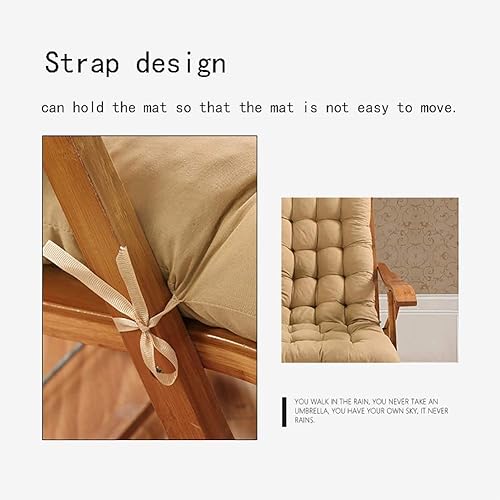 Miniatura 4 de Cojín plegable para silla mecedora, cojín para silla reclinable, para jardín, exterior, interior, sofá, tatami, banco de automóvil, color gris, 19 x