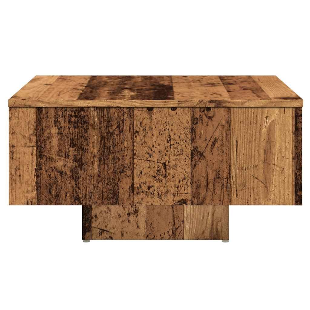vidaXL Table Basse Vieux Bois 60x60x31,5 cm Bois d'ingénierie, Table d'appoint, Table de Salon, Table latérale, Bout de canapé, Table Centrale