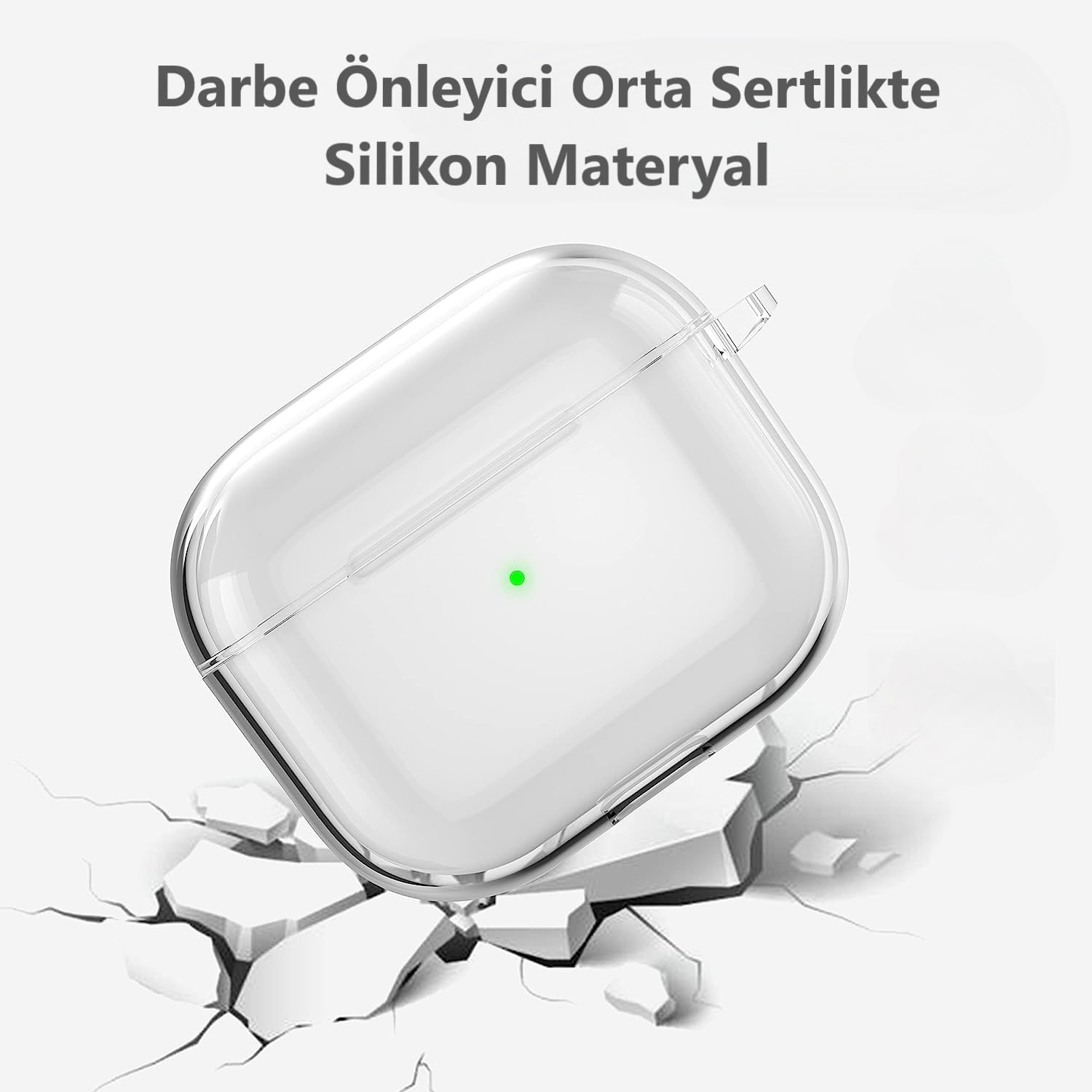 Minesk Airpods 4 ile Uyumlu Şeffaf Cyrstal Clear Ultra Berrak Silikon Kılıf - Alt Üst Ayrı (Airpods 4)