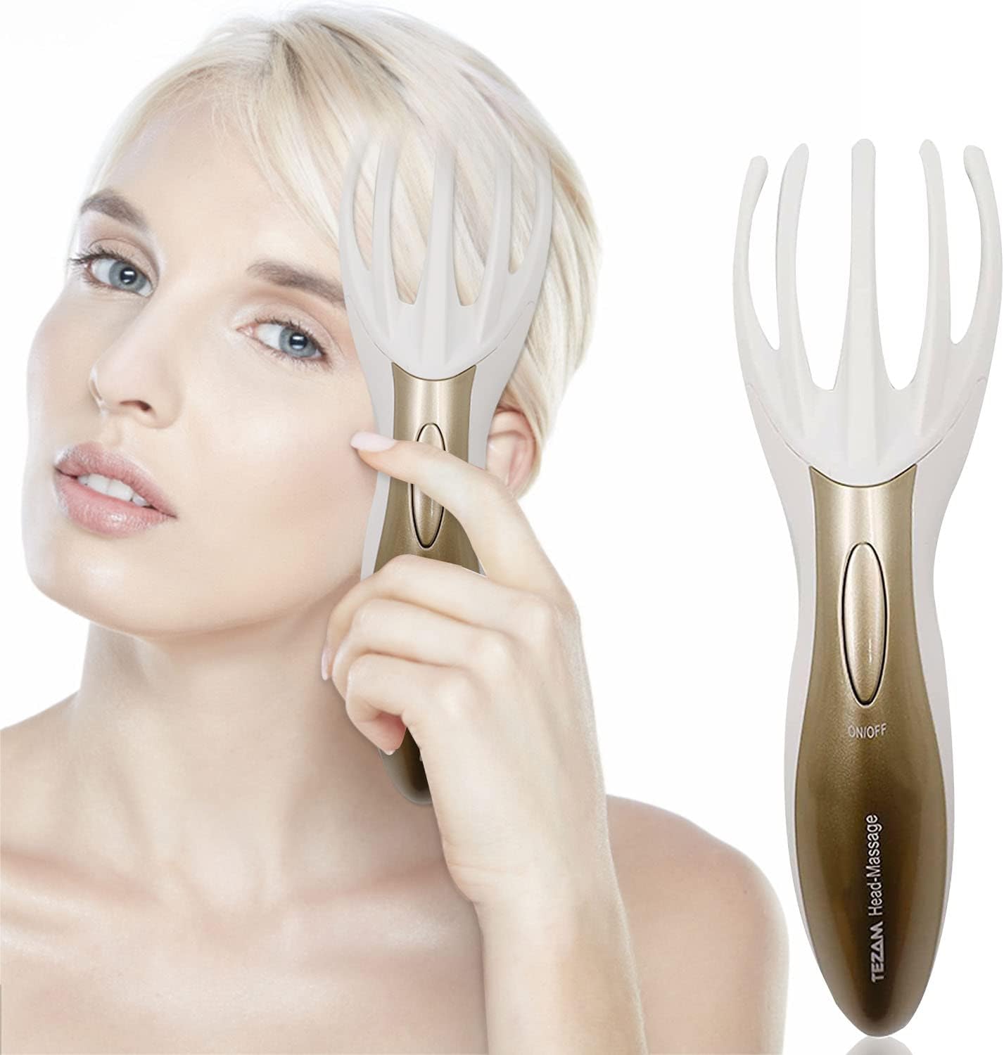 Electric Head Massager Neck Massage Octopus Scalp Stress Relax Spa Therapy Healing, Soft Resin Finger Gripper Claw Electronic Head Spa Vibration Scalp Massage Tool