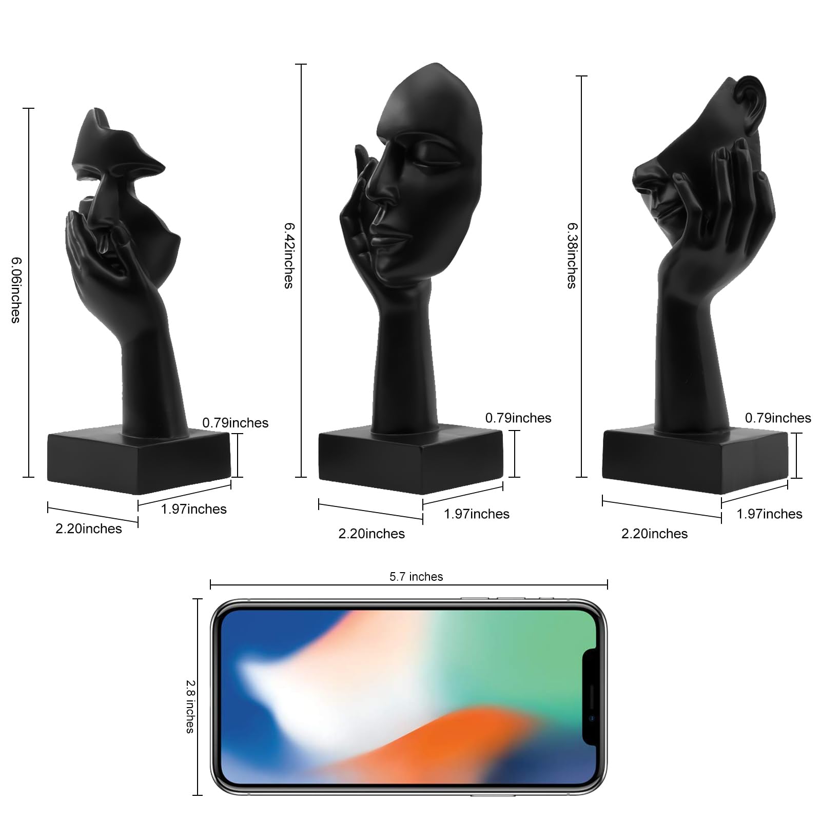 XiTa8 Statues Et Sculptures De Décoration De Table Basse, Statue D'art Abstrait Moderne Pour Salon, Décoration D'intérieur Colorée Et Unique (visage