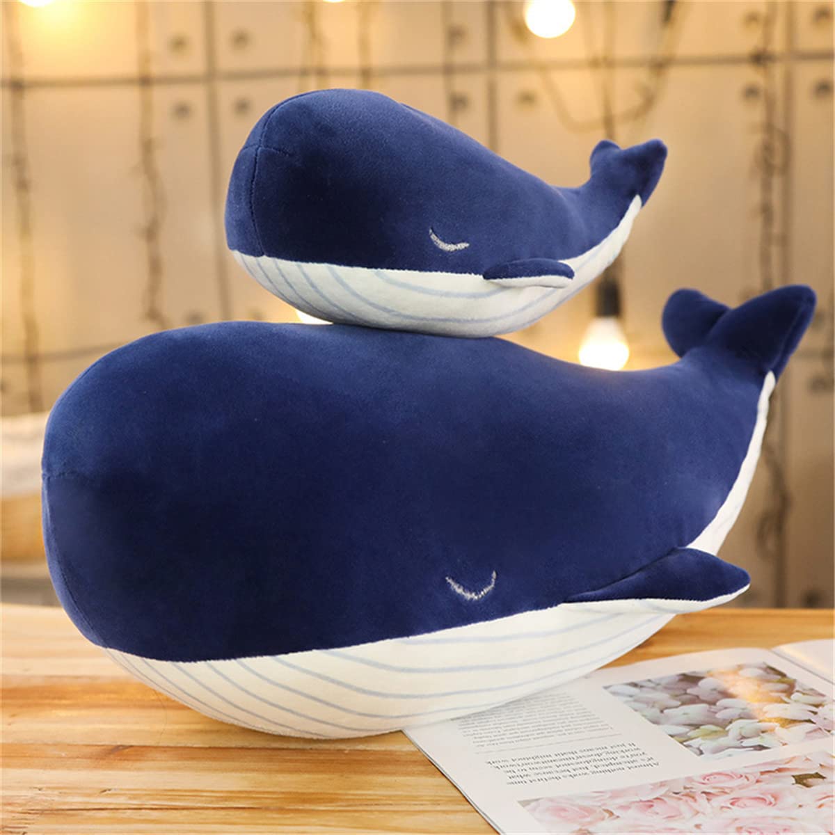 Seeneey Soft Simulation Big Blue Whale Dolphin Doll Plush Toy Pillow Pillow(20cm=7.8 Inch)