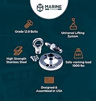 Vista 5 de Marine Tech Tools - Kit de elevación fuera de borda, anillo de elevación universal (AMT0022), adaptador de elevación Mercury Verado (AMT0024)