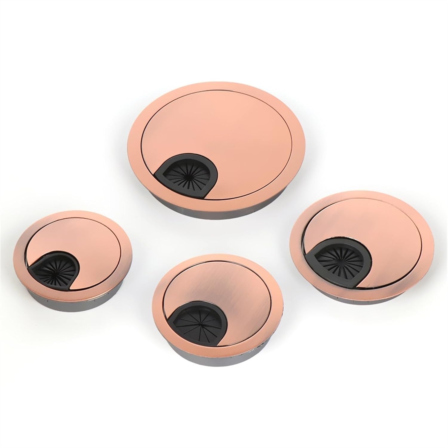 Desk Cable Grommets, Plug Hole Cover,2PC Zinc Alloy Wire Computer Tidy Grommet Table Outlet Port Surface Line Box Fastener Hardware(Green Bronze,80mm)