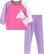 Girls' 100% Cotton Sweatshirt Set, Comfortable and Fashionable 2-Piece Set for Girls aged 2-7 Years