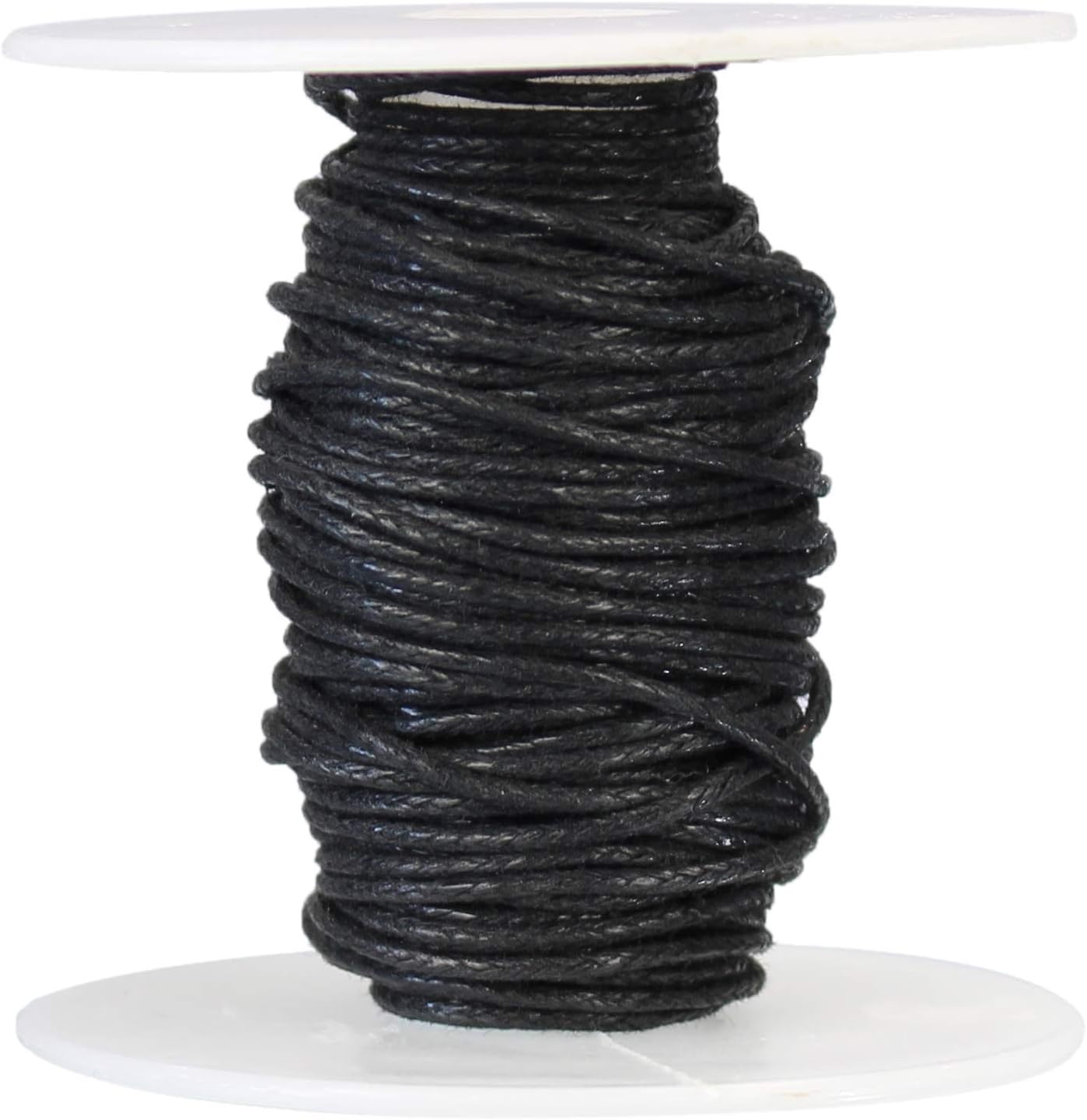 30 Feet - CleverDelights 1mm Waxed Cotton Cord - Black - Crafts Beading Jewelry Necklaces Macramé