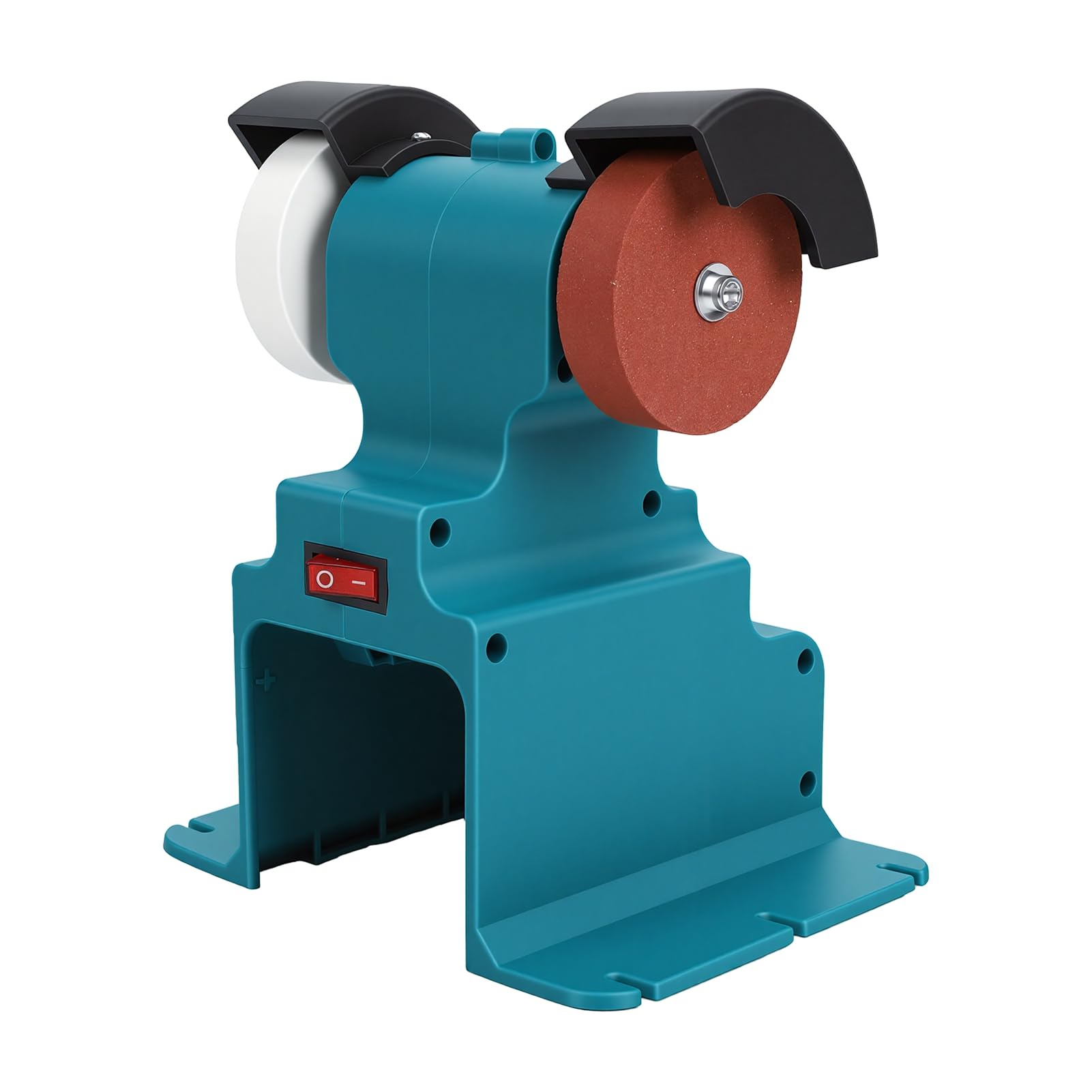 Eujgoov Amoladora de Banco Inalámbrica con 2 Ruedas, Cubiertas Protectoras Metálicas para Afilar, Pulir y Esmerilar, Compatible con Baterías BL1830B, BL1840B, BL1850B, BL1860B