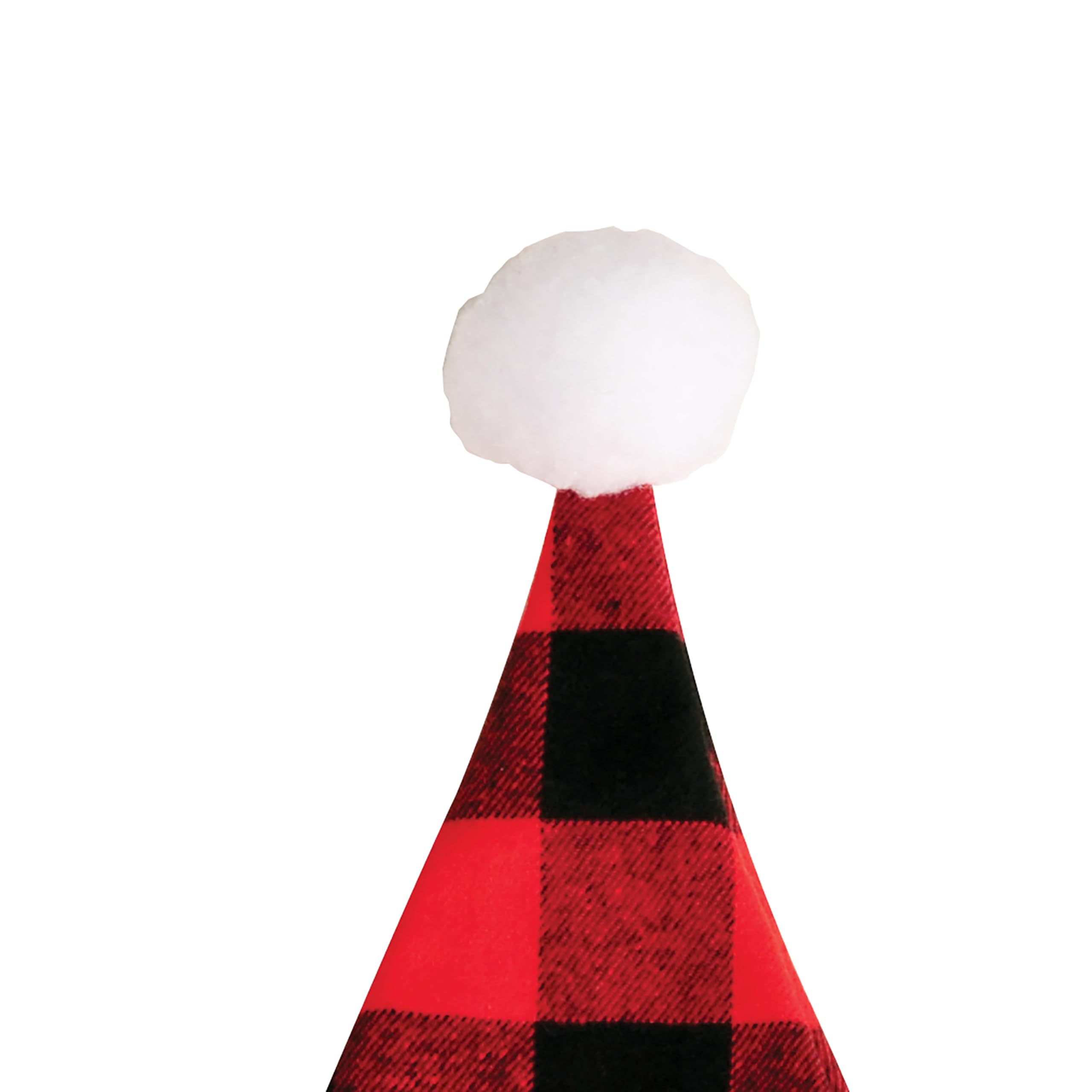 Fun World Nikolausmütze für Erwachsene, bestickt, kariert, Schwarz und Rot