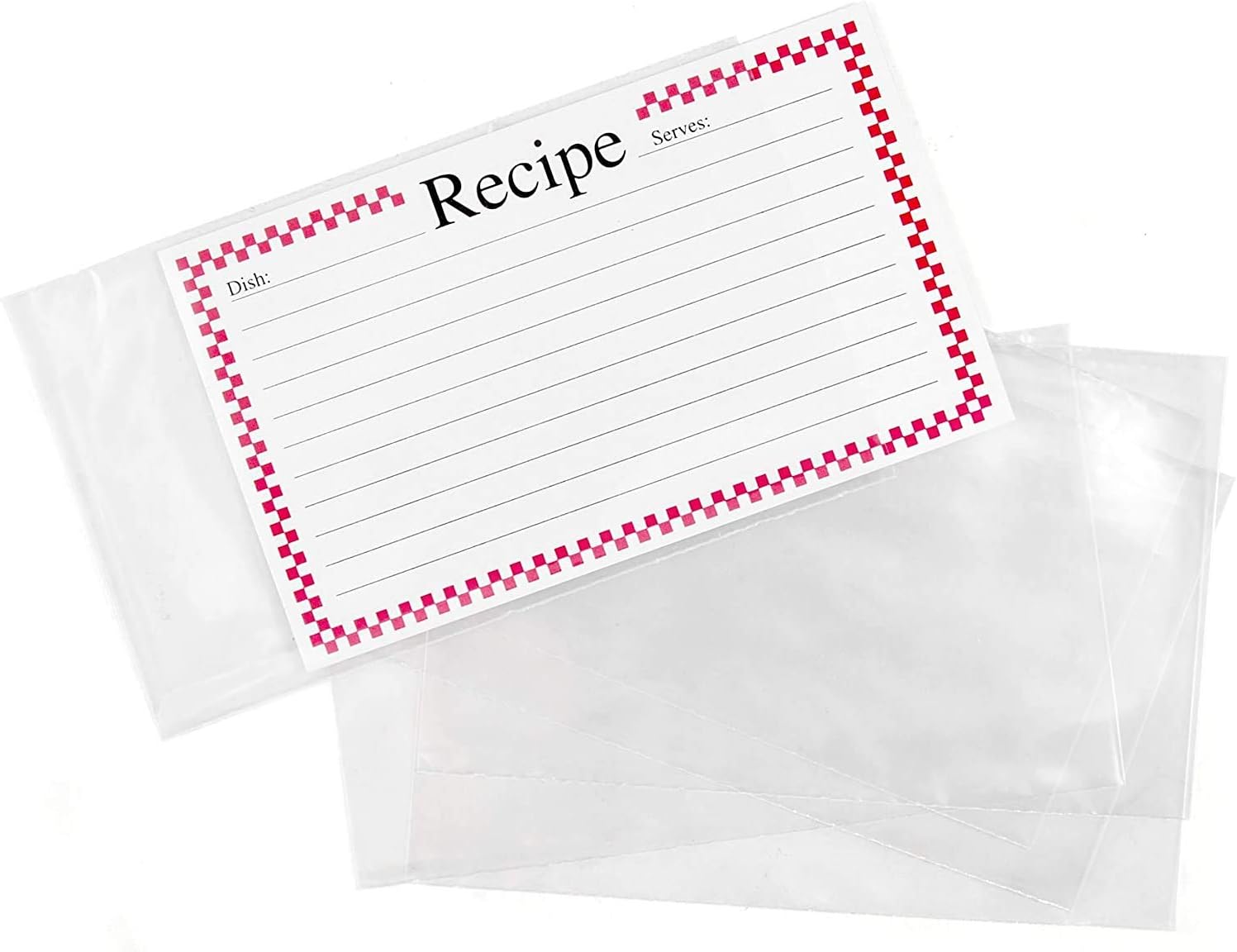 Cafurty Clear Vinyl 3 x 5 Inch Recipe Protectors, 48 Sheets