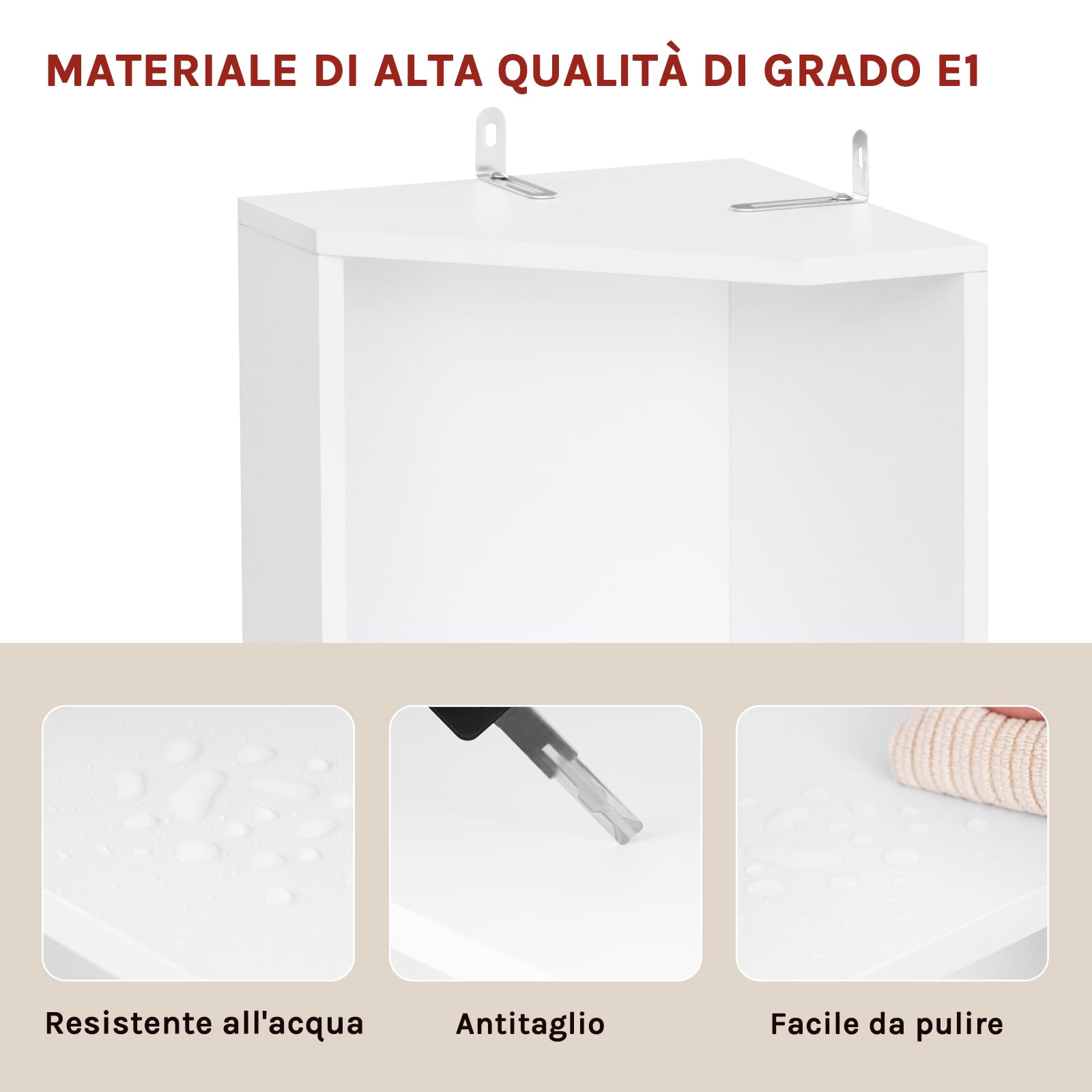 WOLTU Scaffale ad Angolo, Libreria Verticale Bianca, Scaffale Divisorio | con 5 Scomparti Aperti, per Soggiorno/Studio/Camera da Letto